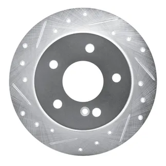 R1 Concepts EDZ-63027L Brake Rotor Drilled and Slotted Silver
